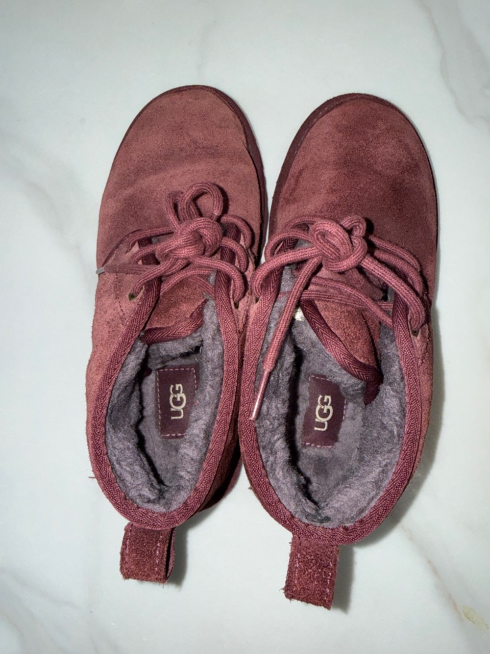 UGG Wine Suede Sheepskin-Lined Lace-Up Chukka Boots - Picture 6 of 7